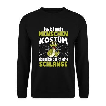 This is my human costume snake Halloween - Unisex Sweatshirt - black - Front - Alina (178cm) & Michal (187cm)