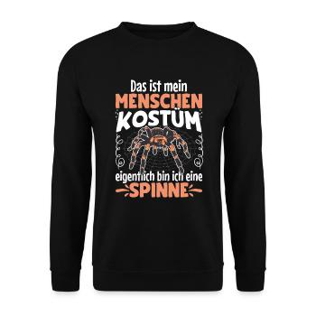 This is my human costume spider Halloween - Unisex Sweatshirt - black - Front - Alina (178cm) & Michal (187cm)