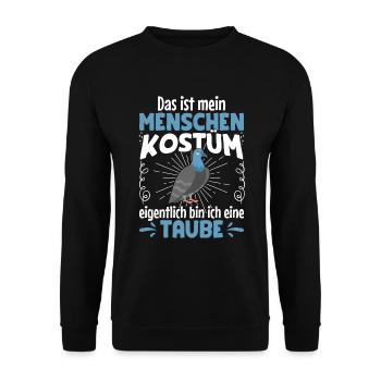 TAUBE Kostüm Halloween - Unisex Pullover - Schwarz - Vorne - Alina (178cm) & Michal (187cm)