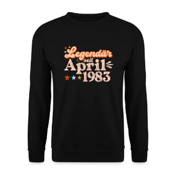 Legendär seit April 1983 zum 40 Geburtstag - Unisex Pullover - Schwarz - Vorne - Alina (178cm) & Michal (187cm)
