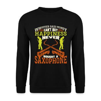 Saxophon Saxophonist - Unisex Pullover - Schwarz - Vorne - Alina (178cm) & Michal (187cm)