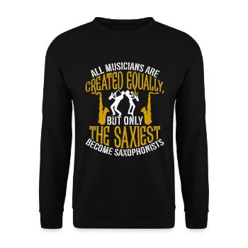 Saxophone Saxophoniste - Sweat-shirt Unisexe - noir - Devant - Alina (178cm) & Michal (187cm)