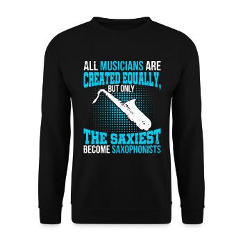 Saxophone Saxophoniste - Sweat-shirt Unisexe - noir - Devant - Alina (178cm) & Michal (187cm)