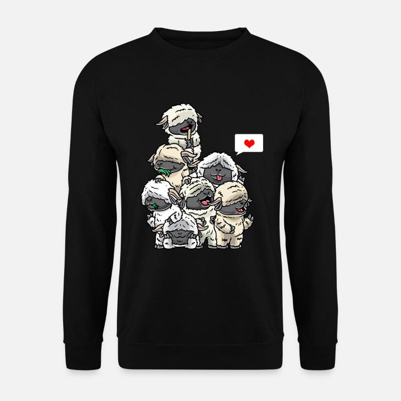 Funny Valais black-nosed sheep sheep - Unisex Sweatshirt - black