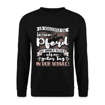 Pferd Reiten Lustige Reiter Sprüche Reiterin - Unisex Pullover - Schwarz - Vorne - Alina (178cm) & Michal (187cm)