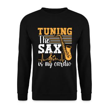 Saxophon Saxophonist - Unisex Pullover - Schwarz - Vorne - Alina (178cm) & Michal (187cm)