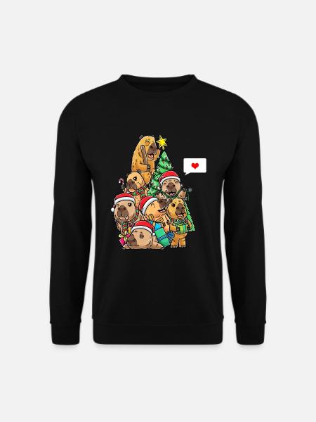Capybara Weihnachten Lustig Xmas - Unisex Pullover - Schwarz