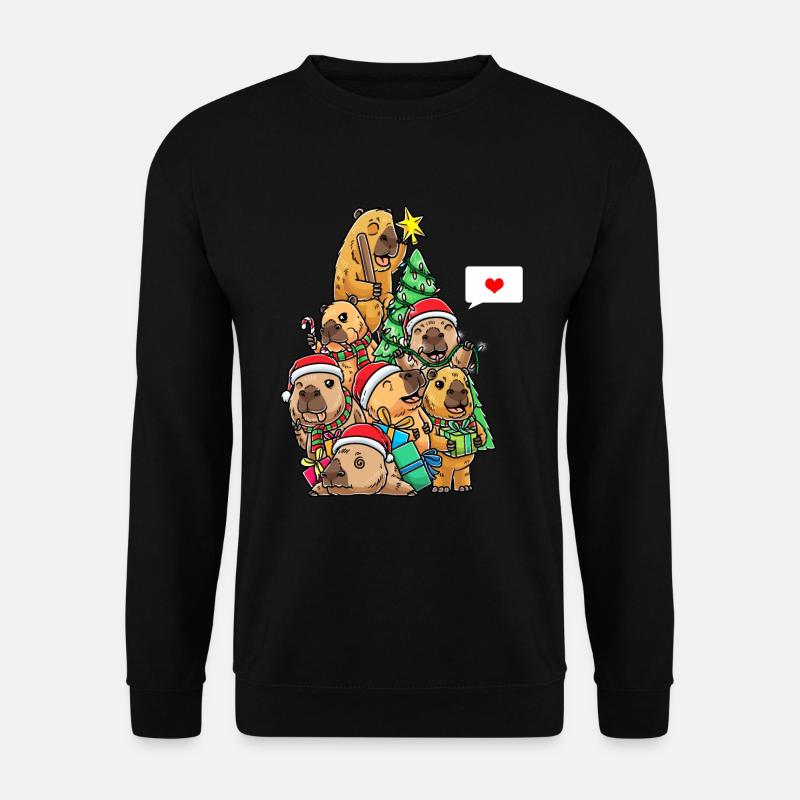 Capybara Noël Drôle Noël - Sweat-shirt Unisexe - noir