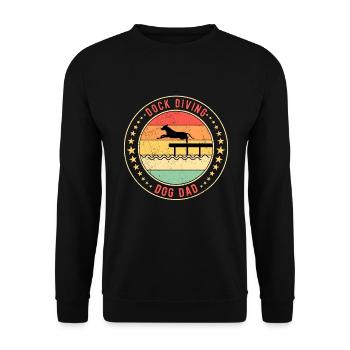Dock Diving Dog Dad Dock Jumping Hund - Unisex Sweatshirt - black - Front - Alina (178cm) & Michal (187cm)