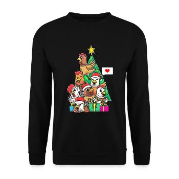 Christmas Chicken Chicken Farmer Chicken Breeding Xmas - Unisex Sweatshirt - black - Front - Alina (178cm) & Michal (187cm)