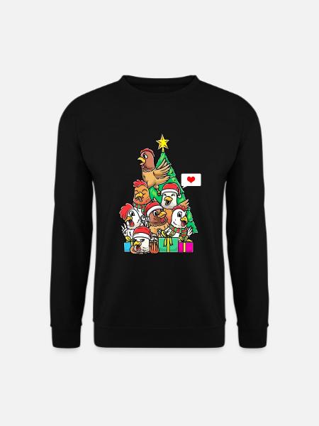 Weihnachten Hühner Huhn Landwirt Hühnerzucht Xmas - Unisex Pullover - Schwarz
