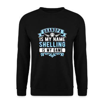 Muschelsammler Opa - Unisex Pullover - Schwarz - Vorne - Alina (178cm) & Michal (187cm)