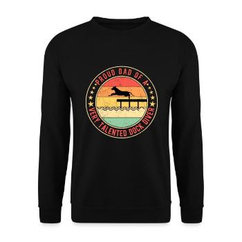 Dock Diving Dad Vater - Unisex Pullover - Schwarz - Vorne - Alina (178cm) & Michal (187cm)