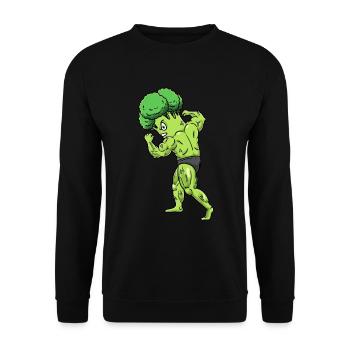 Brokkoli Fitness Fitnessstudio Motivation - Unisex Pullover - Schwarz - Vorne - Alina (178cm) & Michal (187cm)