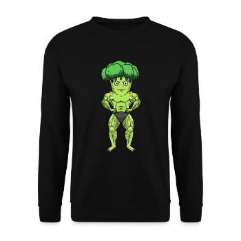 Brokkoli Fitness Fitnessstudio Motivation - Unisex Pullover - Schwarz - Vorne - Alina (178cm) & Michal (187cm)