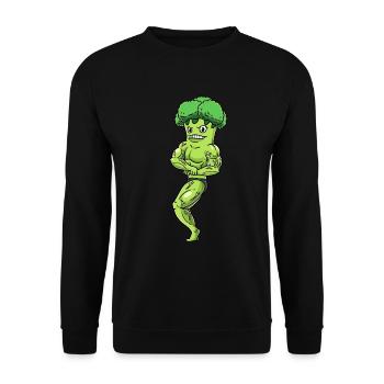 Brokkoli Fitness Fitnessstudio Motivation - Unisex Pullover - Schwarz - Vorne - Alina (178cm) & Michal (187cm)