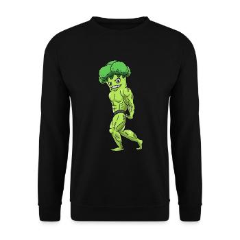 Brokkoli Fitness Fitnessstudio Motivation - Unisex Pullover - Schwarz - Vorne - Alina (178cm) & Michal (187cm)