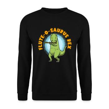 Flûte-o-saurus Rex T-Rex Flûte dinosaure - Sweat-shirt Unisexe - noir - Devant - Alina (178cm) & Michal (187cm)