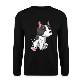 Rat Terrier Hund Kuscheltier - Unisex Pullover - Schwarz - Vorne - Alina (178cm) & Michal (187cm)