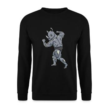 Nashorn Fitness Fitnessstudio Motivation - Unisex Pullover - Schwarz - Vorne - Alina (178cm) & Michal (187cm)