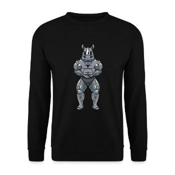 Nashorn Fitness Fitnessstudio Motivation - Unisex Pullover - Schwarz - Vorne - Alina (178cm) & Michal (187cm)