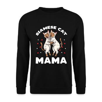 Siamkatze Mama Mese Mama - Unisex Pullover - Schwarz - Vorne - Alina (178cm) & Michal (187cm)