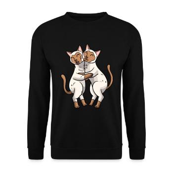 Amoureux des chats siamois - Sweat-shirt Unisexe - noir - Devant - Alina (178cm) & Michal (187cm)
