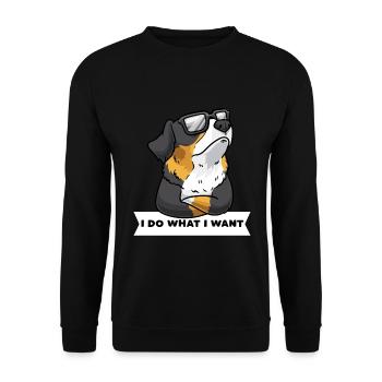 Bouvier Bernois, chien de montagne bernois têtu - Sweat-shirt Unisexe - noir - Devant - Alina (178cm) & Michal (187cm)