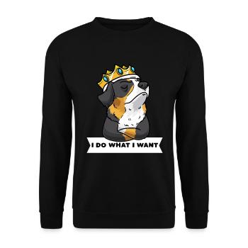 Bouvier Bernois, chien de montagne bernois têtu - Sweat-shirt Unisexe - noir - Devant - Alina (178cm) & Michal (187cm)