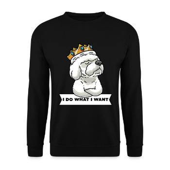 Bichon Frisé têtu Bichon bouclé - Sweat-shirt Unisexe - noir - Devant - Alina (178cm) & Michal (187cm)