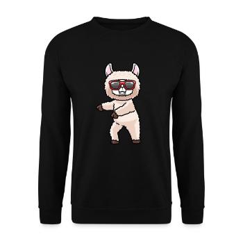 Alpaga dansant avec des lunettes de soleil danseur de danse - Sweat-shirt Unisexe - noir - Devant - Alina (178cm) & Michal (187cm)