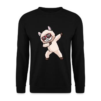 Alpaga dansant avec des lunettes de soleil danseur de danse - Sweat-shirt Unisexe - noir - Devant - Alina (178cm) & Michal (187cm)