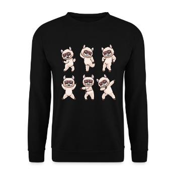 Alpaga dansant avec des lunettes de soleil danseur de danse - Sweat-shirt Unisexe - noir - Devant - Alina (178cm) & Michal (187cm)