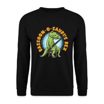 Basson-o-saurus Rex Basson dinosaure - Sweat-shirt Unisexe - noir - Devant - Alina (178cm) & Michal (187cm)