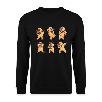 Capybara dansant avec des lunettes de soleil capybara - Sweat-shirt Unisexe - noir - Devant - Alina (178cm) & Michal (187cm)