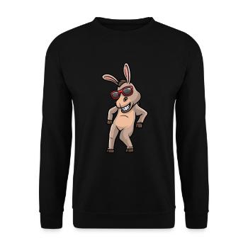 Danses de l’âne avec des lunettes de soleil Danseuse de danse - Sweat-shirt Unisexe - noir - Devant - Alina (178cm) & Michal (187cm)