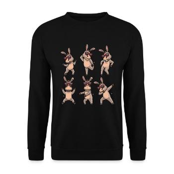 Donkey dances with sunglasses Dance dancer - Unisex Sweatshirt - black - Front - Alina (178cm) & Michal (187cm)