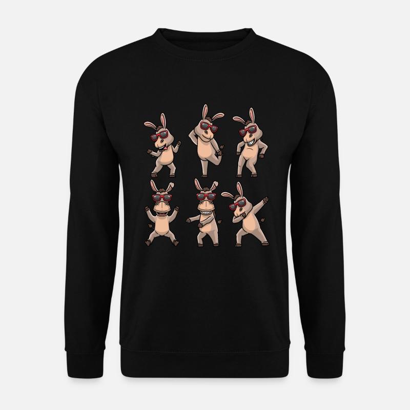 Esel Tanzt Mit Sonnenbrille Tanztänzerin - Unisex Pullover - Schwarz