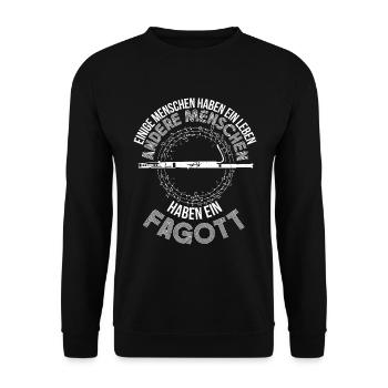 Fagott Instrument Bass Fagottist - Unisex Pullover - Schwarz - Vorne - Alina (178cm) & Michal (187cm)