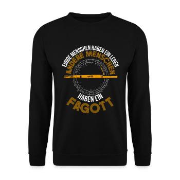 Fagott Instrument Bass Fagottist - Unisex Pullover - Schwarz - Vorne - Alina (178cm) & Michal (187cm)