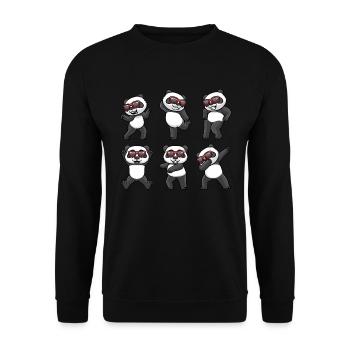 Panda dansant avec des lunettes de soleil Bear Dance Dancer - Sweat-shirt Unisexe - noir - Devant - Alina (178cm) & Michal (187cm)