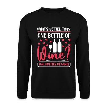 Buveur de vin Amateur de vin Vin Vigneron Vin - Sweat-shirt Unisexe - noir - Devant - Alina (178cm) & Michal (187cm)