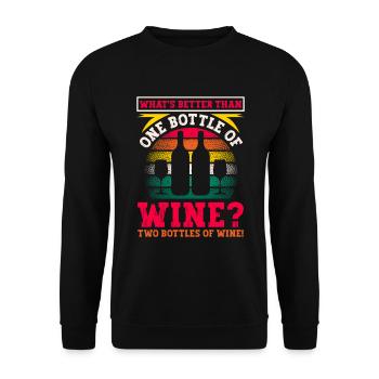 Buveur de vin Amateur de vin Vin Vigneron Vin - Sweat-shirt Unisexe - noir - Devant - Alina (178cm) & Michal (187cm)