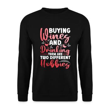 Buveur de vin Amateur de vin Vin Vigneron Vin - Sweat-shirt Unisexe - noir - Devant - Alina (178cm) & Michal (187cm)