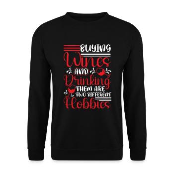 Buveur de vin Amateur de vin Vin Vigneron Vin - Sweat-shirt Unisexe - noir - Devant - Alina (178cm) & Michal (187cm)