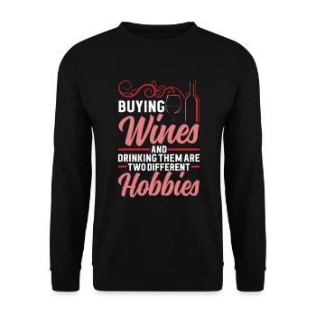 Buveur de vin Amateur de vin Vin Vigneron Vin - Sweat-shirt Unisexe - noir - Devant - Alina (178cm) & Michal (187cm)
