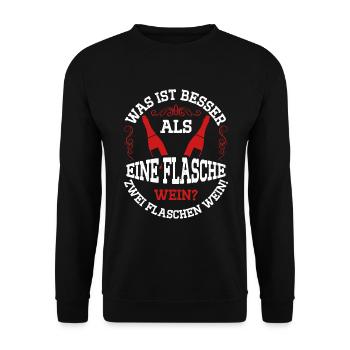 Weintrinker Weinliebhaber Winzer Wein - Unisex Pullover - Schwarz - Vorne - Alina (178cm) & Michal (187cm)
