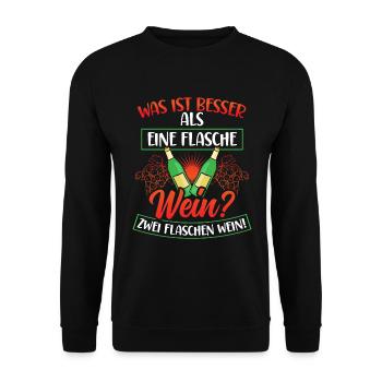 Weintrinker Weinliebhaber Winzer Wein - Unisex Pullover - Schwarz - Vorne - Alina (178cm) & Michal (187cm)