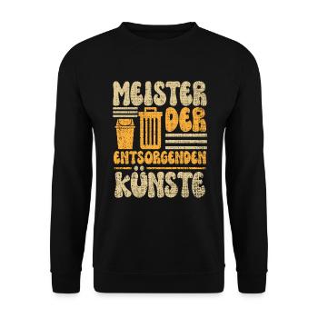 Müll Müllwagenfahrer Recycling Müllmänner Müllmann - Unisex Pullover - Schwarz - Vorne - Alina (178cm) & Michal (187cm)