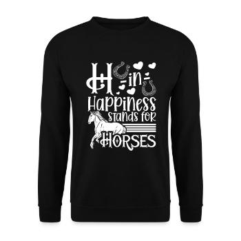 Pferd Reiterin Pferdeliebhaberin Pferdesportler - Unisex Pullover - Schwarz - Vorne - Alina (178cm) & Michal (187cm)
